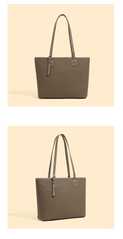 Hifashion Cowhide Genuine Leather Large Tote Bags For Women 2025 Luxury Designer Shopping Shoulder Bags A4 Work Ladies Handbags