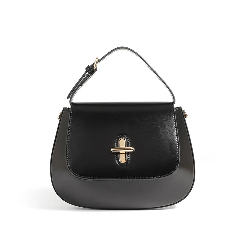 Hifashion Luxury Genuine Leather Saddle Small Shoulder Crossbody Bags For Women 2025 Trend Designer Purses Tote Ladies Handbags