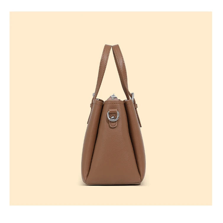 Hifashion 3 Layers Genuine Leather Shoulder Bags For Women 2025 Luxury Designer Crossbody Satchel Commuting Tote Ladies Handbags