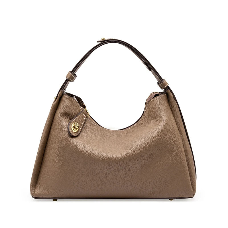 Hifashion 100% Genuine Leather Crescent Shoulder Crossbody Bags For Women 2025 Luxury Designer Top Handle Purses Ladies Handbags