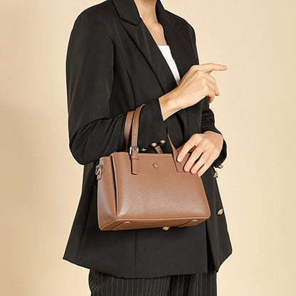 Hifashion 3 Layers Genuine Leather Shoulder Bags For Women 2025 Luxury Designer Crossbody Satchel Commuting Tote Ladies Handbags