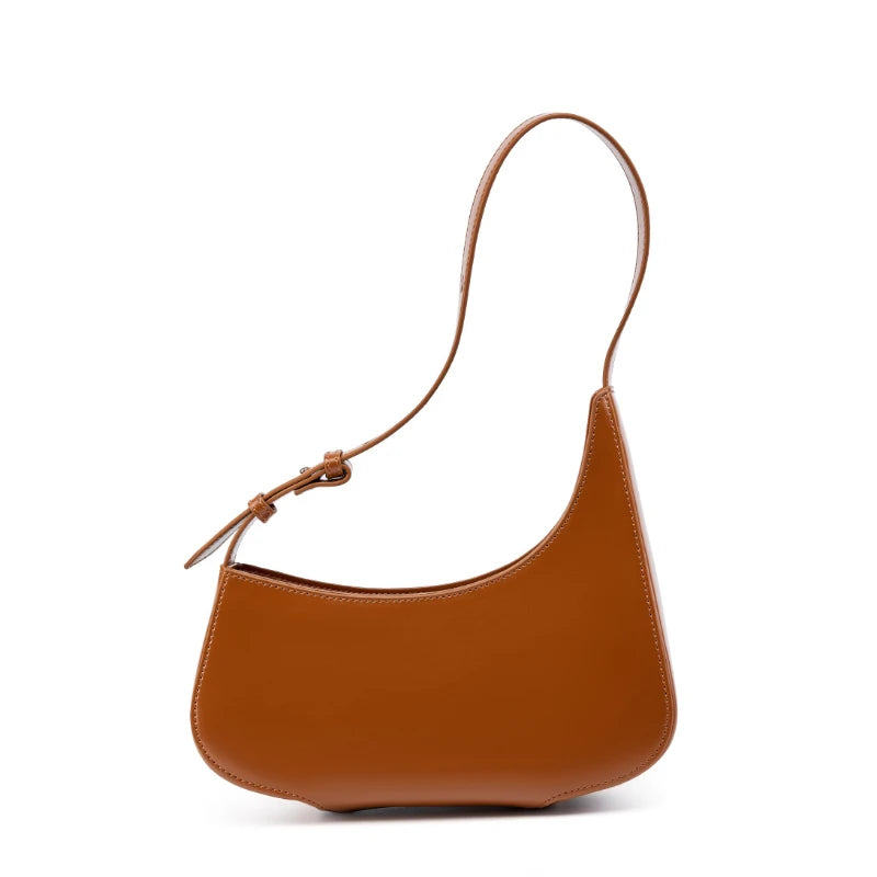 Hifashion Minimalist Genuine Leather Crescent Underarm Shoulder Bags For Women 2025 Luxury Designer Half Moon Ladies Handbags