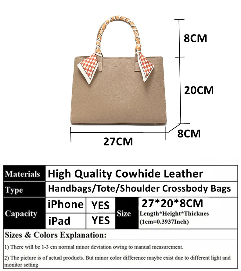 Hifashion Cowhide Genuine Leather Shoulder Bags For Women 2025 Trend Designer Top Handle Commuting Tote Ladies Crossbody Bags