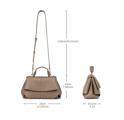 Hifashion Vintage Cowhide Genuine Leather Handbags For Women 2025 Trend Designer Top Handle Flap Ladies Shoulder Crossbody Bags
