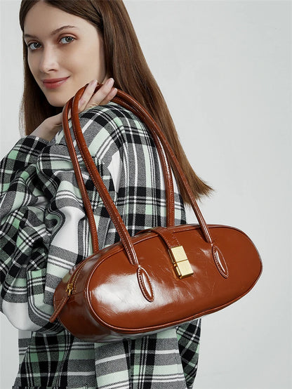 Hifashion Vintage Cowhide Genuine Leather Underarm Shoulder Bags For Women 2025 Trend Designer Luxury Tote Work Ladies Handbags