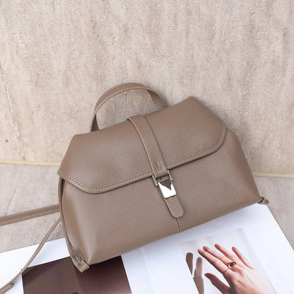 Hifashion Cowhide Genuine Leather Crossbody Shoulder Bags For Women 2025 Trend Designer Satchel Purses Boston Ladies Handbags