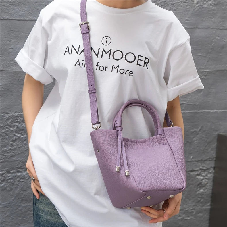 Hifashion Stylish Genuine Leather Tote Shoulder Bags For Women 2025 Trend Designer Basket Shopper Work Crossbody Ladies Handbags