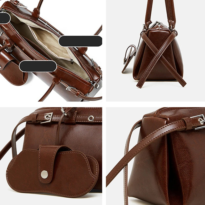 Hifashion Motorcycle Style Genuine Leather Underarm Shoulder Bags For Women 2025 Trend Designer Sling Purse Tote Ladies Handbags