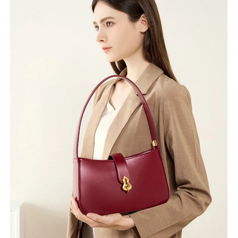 Hifashion Cowhide Genuine Leather Underarm Shoulder Bags For Women 2025 Luxury Designer Half Moon Purse Crescent Ladies Handbags