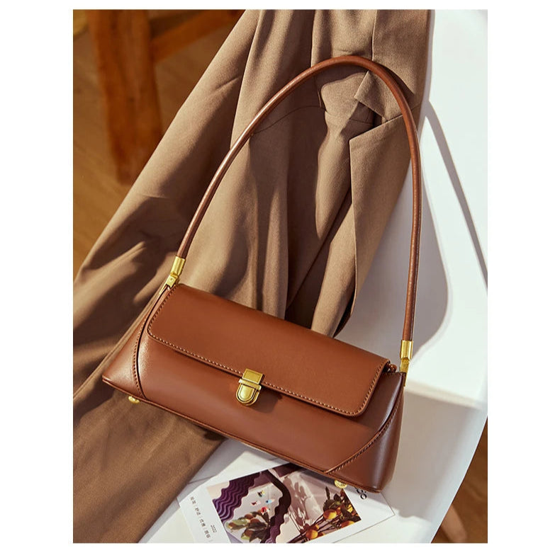 Hifashion Cowhide Genuine Leather Underarm Shoulder Bags For Women 2025 Trend Designer Top Handle Female Tote Ladies Handbags