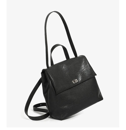 Hifashion Vintage Genuine Leather Backpack For Women 2025 Trend Designer Top Flap College Girls School Bags Work Travel Bagpack