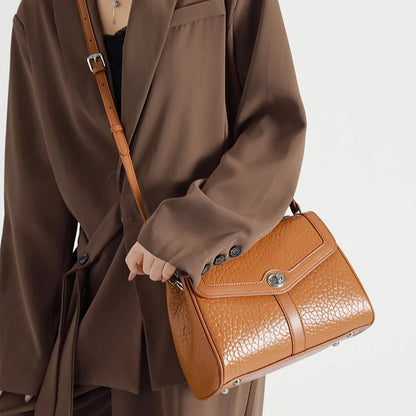 Hifashion Cowhide Genuine Leather Tote Handbags For Women New 2025 Luxury Designer Work Satchel Top Handle Female Shoulder Bags