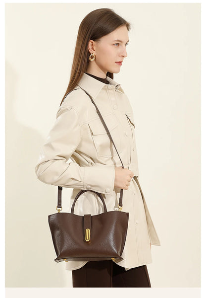 Hifashion Stylish Genuine Leather Handbags For Women 2025 Trend Designer Commuting Shoulder Bags Crossbody Tote Ladies Handbags