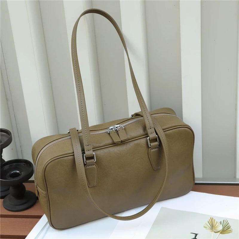 Hifashion Cowhide Genuine Leather Shoulder Bags For Women 2025 Trend Designer Large Capacity Work Satchel Tote Ladies Handbags