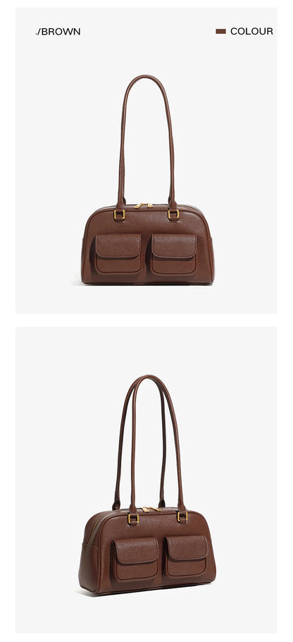 Hifashion Luxury Genuine Leather Underarm Shoulder Bags For Women 2025 Trend Designer Pillow Satchel Tote Office Ladies Handbags