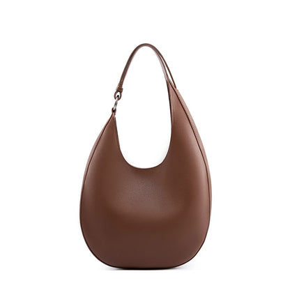 Hifashion Trendy Genuine Leather Crescent Underarm Shoulder Bags For Women 2025 Luxury Designer Hobos Half Moon Tote Handbags