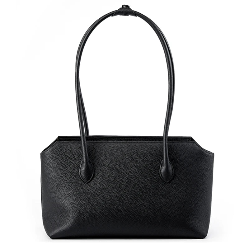 Hifashion Cowhide Genuine Leather Large Underarm Shoulder Bags For Women 2025 Luxury Designer Shopping Tote Work Ladies Handbags