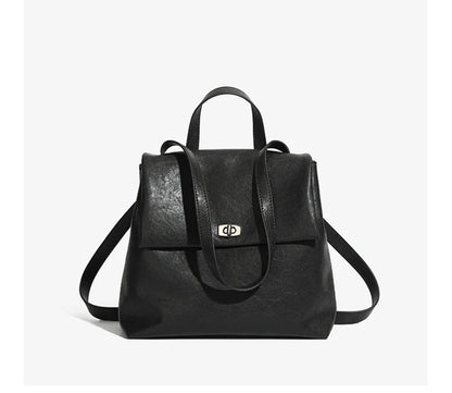 Hifashion Vintage Genuine Leather Backpack For Women 2025 Trend Designer Top Flap College Girls School Bags Work Travel Bagpack