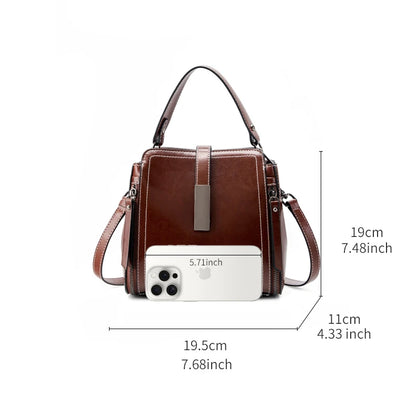 Hifashion Vintage Cow Genuine Leather Small Shoulder Bags For Women 2025 Luxury Designer Crossbody Purses Bucket Ladies Handbags