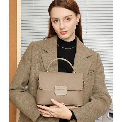 Hifashion Classic Cowhide Genuine Leather Tote Handbags For Women 2025 Trend Designer Wide Strap Ladies Shoulder Crossbody Bags