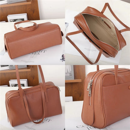 Hifashion Retro Genuine Leather Bowling Underarm Shoulder Bags For Women 2025 Luxury Designer Large Pillow Tote Ladies Handbags