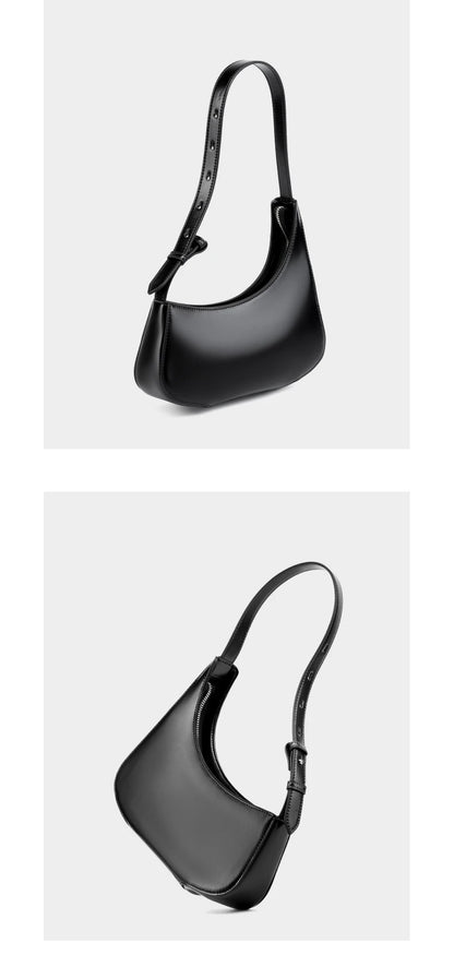 Hifashion Minimalist Genuine Leather Crescent Underarm Shoulder Bags For Women 2025 Luxury Designer Half Moon Ladies Handbags