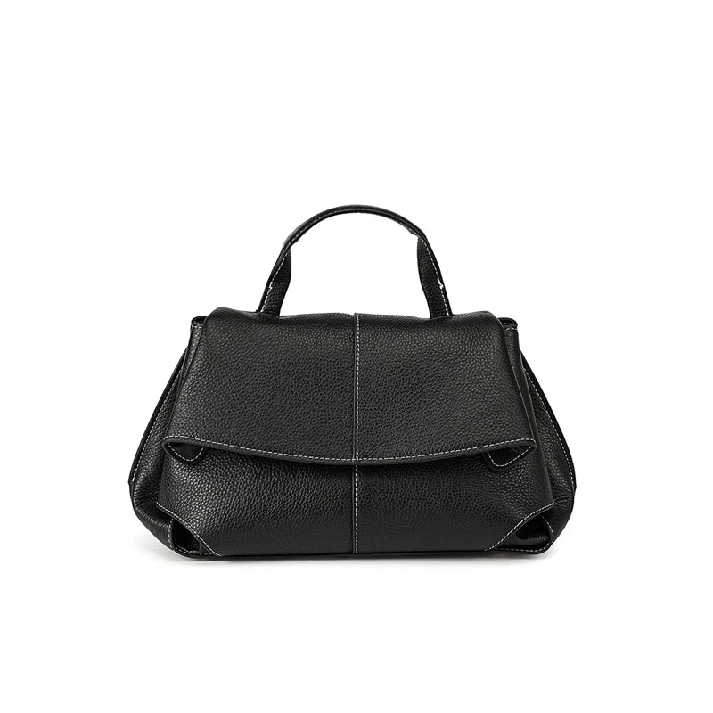 Hifashion Vintage Cowhide Genuine Leather Handbags For Women 2025 Trend Designer Top Handle Flap Ladies Shoulder Crossbody Bags