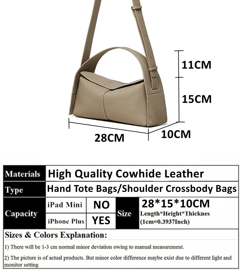 Hifashion Cowhide Genuine Leather Underarm Shoulder Bags For Women 2025 Luxury Designer Top Handle Satchel Tote Ladies Handbags