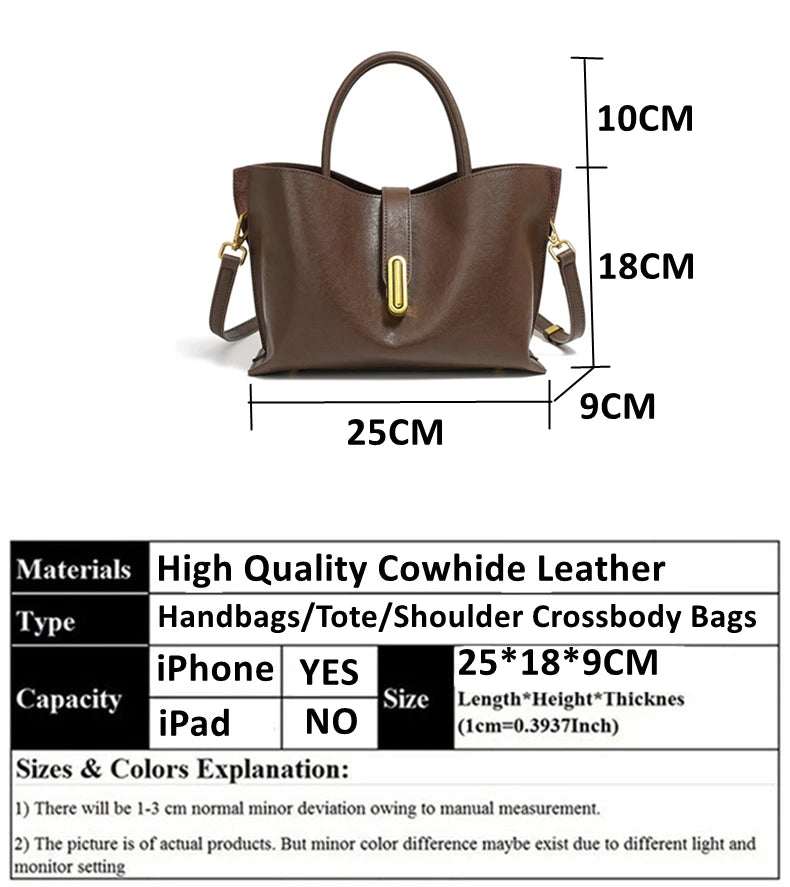 Hifashion Stylish Genuine Leather Handbags For Women 2025 Trend Designer Commuting Shoulder Bags Crossbody Tote Ladies Handbags