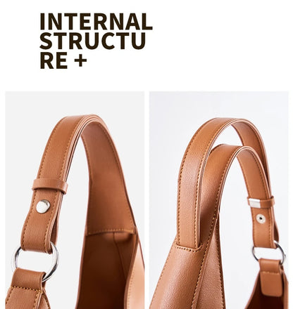 Hifashion Trendy Genuine Leather Crescent Underarm Shoulder Bags For Women 2025 Luxury Designer Hobos Half Moon Tote Handbags