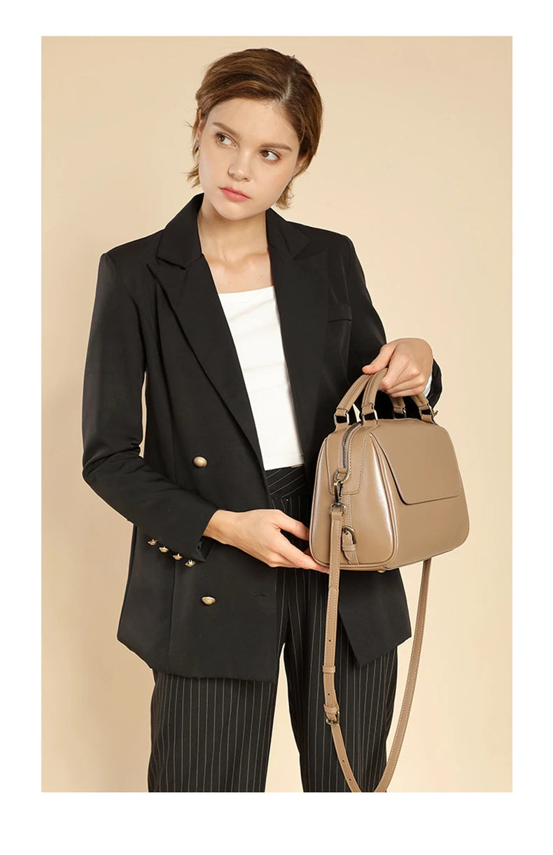 Hifashion Cowhide Genuine Leather Pillow Tote Handbags For Women 2025 Luxury Designer Satchel Work Ladies Shoulder Crossbody Bag