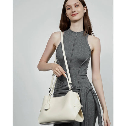 Hifashion Cowhide Genuine Leather Tote Handbags For Women 2025 Luxury Designer Crescent Office Ladies Shoulder Crossbody Bags