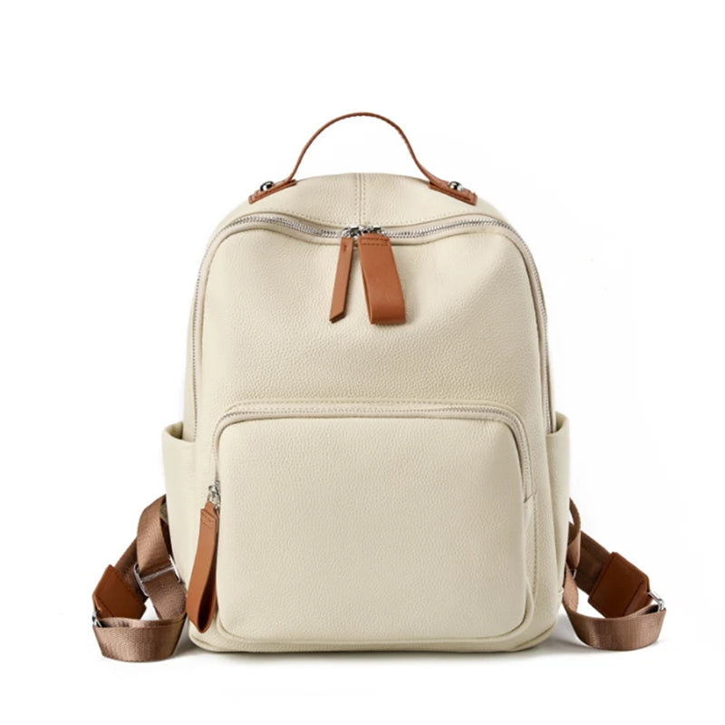 Hifashion 100% Cowhide Genuine Leather Backpack For Women 2025 Trend Designer Soft Travel Work Daypack Teenage Girls School Bags