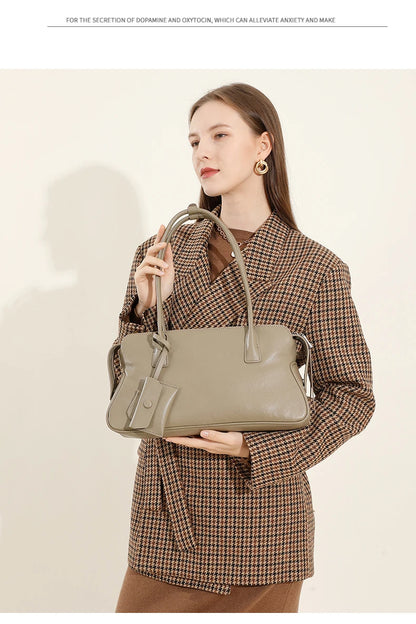 Hifashion 3 Layers Genuine Leather Large Underarm Shoulder Bags For Women 2025 Luxury Designer Satchel Tote Work Ladies Handbags