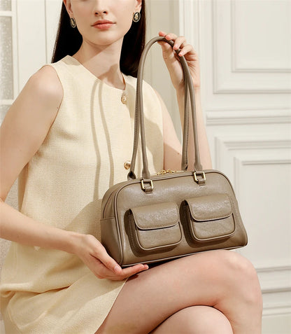 Hifashion Luxury Genuine Leather Underarm Shoulder Bags For Women 2025 Trend Designer Pillow Satchel Tote Office Ladies Handbags