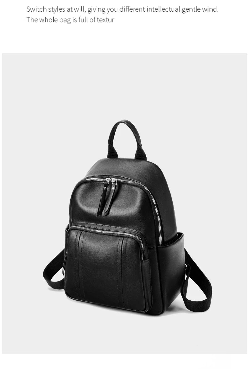 Hifashion Cowhide Genuine Leather Backpack For Women 2025 Trend Designer Work Daypack Travel Bookbags Teenage Girls School Bags