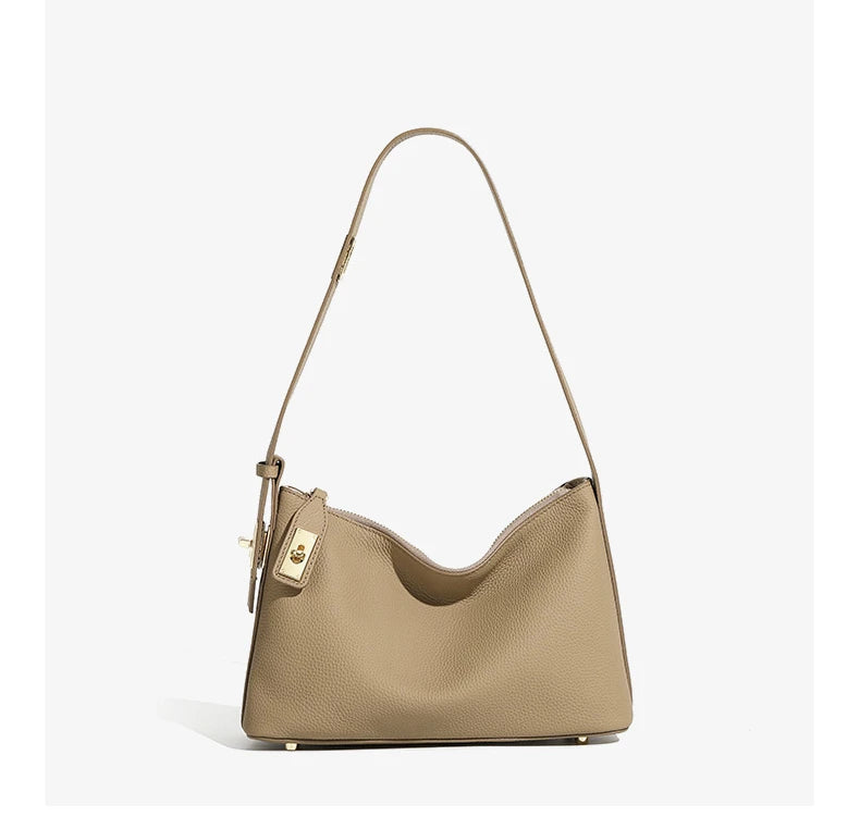 Hifashion Cowhide Genuine Leather Underarm Shoulder Bags For Women New 2025 Trend Designer Crossbody Purses Work Ladies Handbags