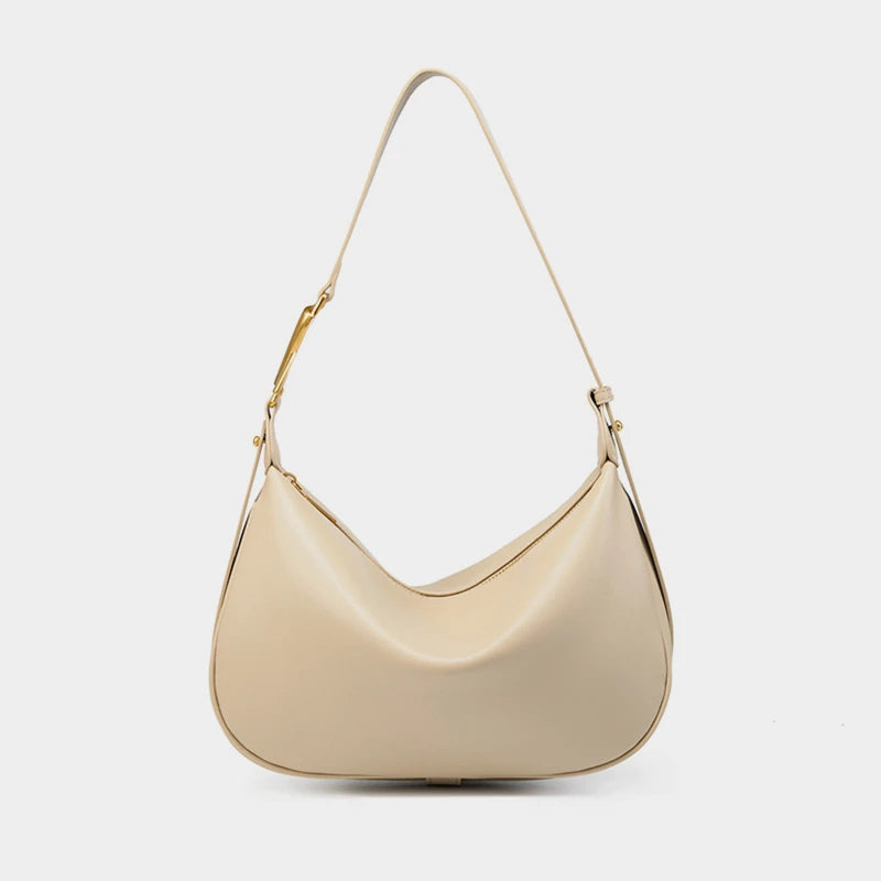 Hifashion Trendy Genuine Leather Underarm Shoulder Bags For Women 2025 Luxury Designer Crossbody Purse Half Moon Ladies Handbags