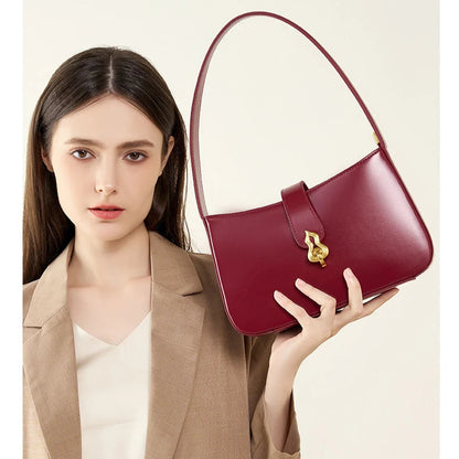 Hifashion Cowhide Genuine Leather Underarm Shoulder Bags For Women 2025 Luxury Designer Half Moon Purse Crescent Ladies Handbags
