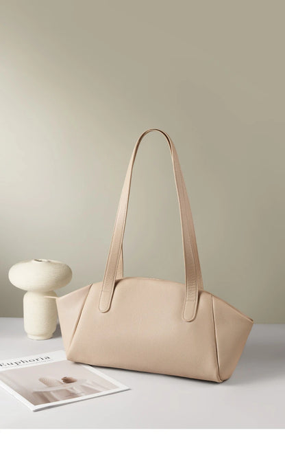 Hifashion 100% Real Genuine Leather Large Tote Shoulder Bags For Women 2025 Luxury Designer Trapeze Shopper Work Ladies Handbags