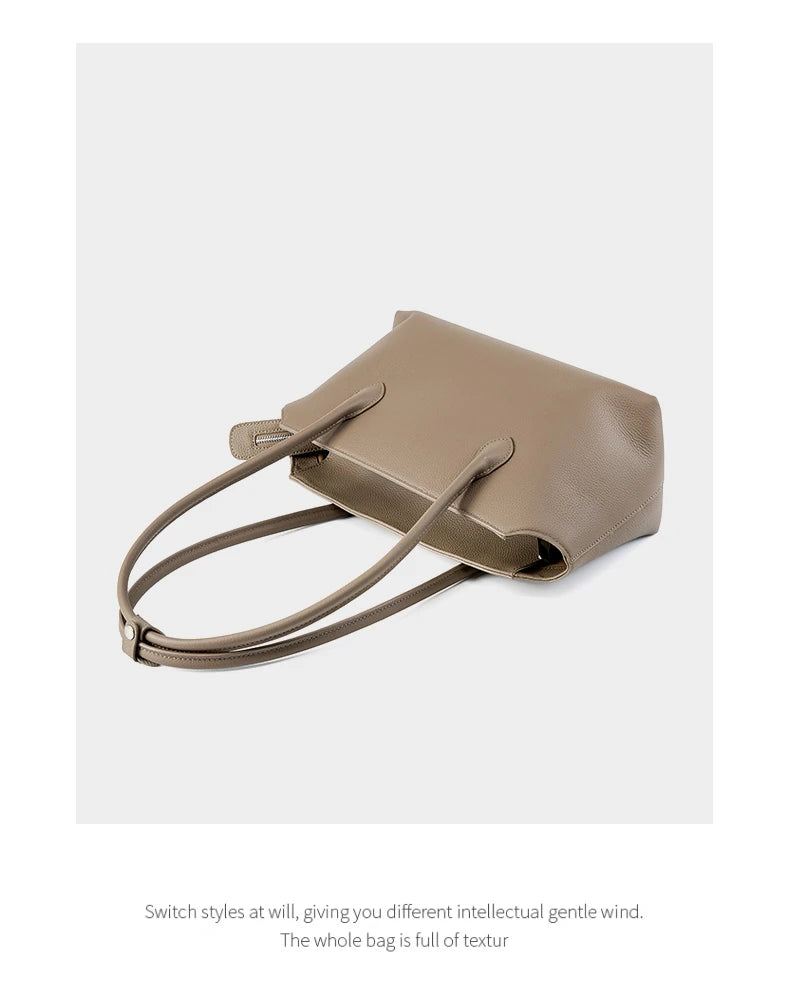 Hifashion Cowhide Genuine Leather Large Underarm Shoulder Bags For Women 2025 Luxury Designer Shopping Tote Work Ladies Handbags