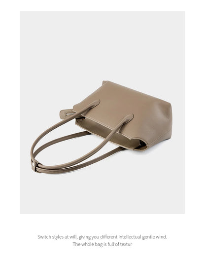Hifashion Cowhide Genuine Leather Large Underarm Shoulder Bags For Women 2025 Luxury Designer Shopping Tote Work Ladies Handbags
