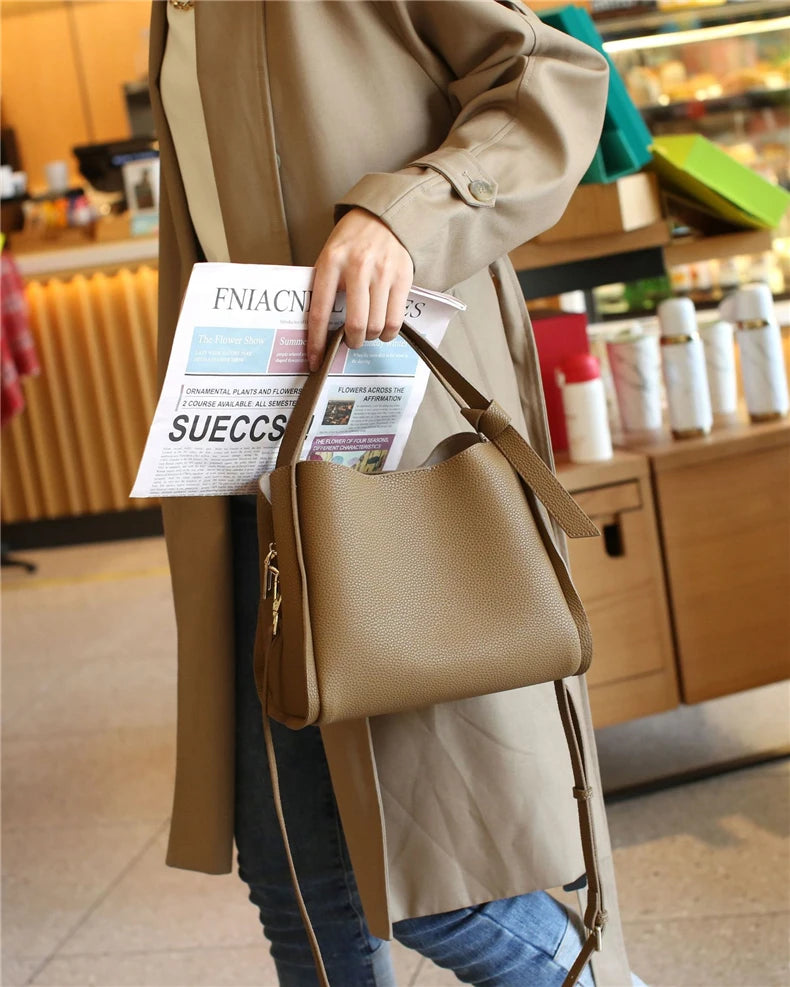 Hifashion Vintage Cow Genuine Leather Bucket Tote Shoulder Bags For Women 2025 Luxury Designer Shopper Crossbody Ladies Handbags