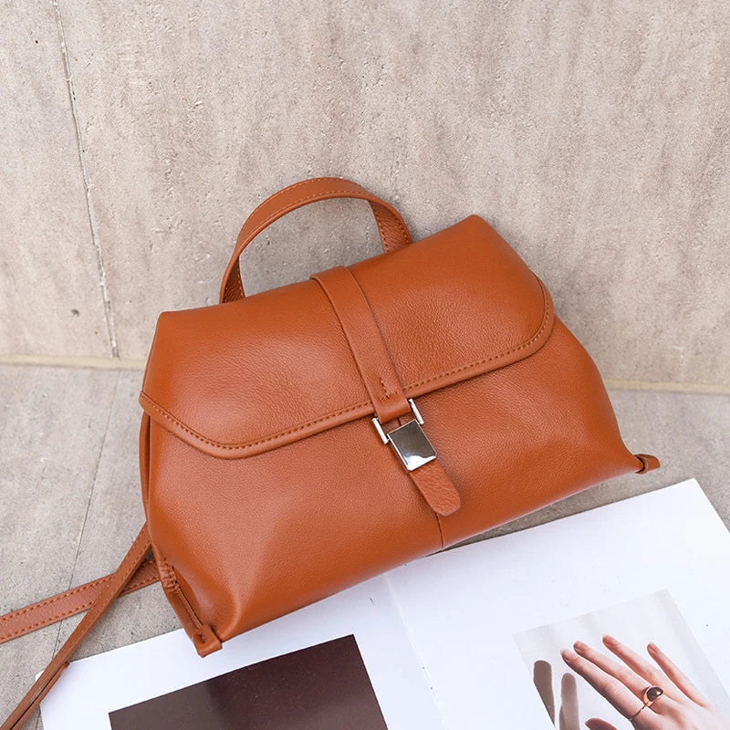 Hifashion Cowhide Genuine Leather Crossbody Shoulder Bags For Women 2025 Trend Designer Satchel Purses Boston Ladies Handbags