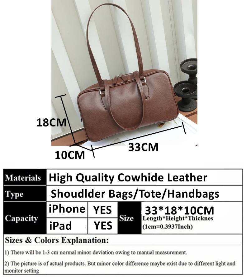 Hifashion Cowhide Genuine Leather Shoulder Bags For Women 2025 Trend Designer Large Capacity Work Satchel Tote Ladies Handbags
