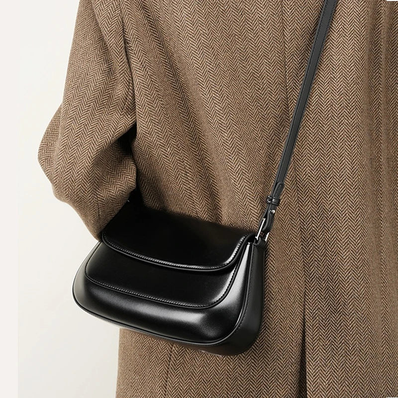Hifashion Luxury Genuine Leather Underarm Shoulder Bags For Women 2025 Trend Designer Crossbody Purses  Saddle Ladies Handbags