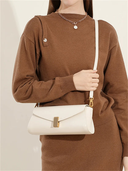Hifashion Elegant Genuine Leather Underarm Shoulder Bags For Women 2025 Luxury Designer Crossbody Purses Square Ladies Handbags