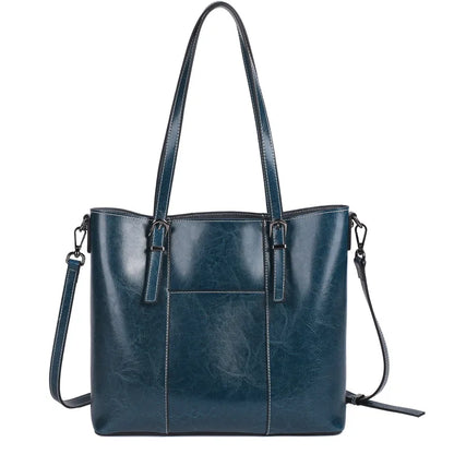 Hifashion Vintage Cow Genuine Leather Large Tote Bags For Women 2025 Luxury Designer Shopping Shoulder Bags Work Ladies Handbags