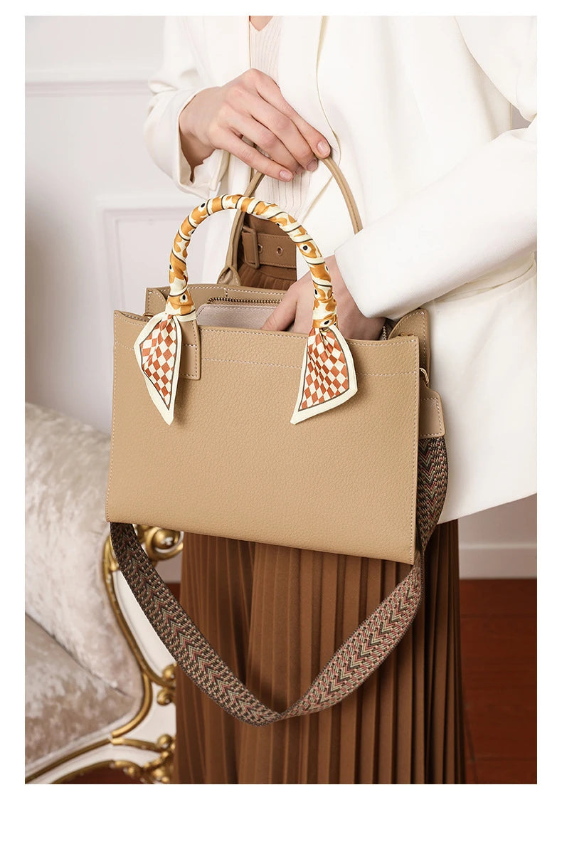 Hifashion Cowhide Genuine Leather Shoulder Bags For Women 2025 Trend Designer Top Handle Commuting Tote Ladies Crossbody Bags