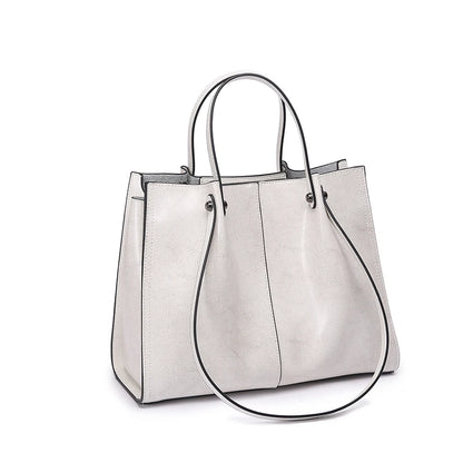 Hifashion Vintage Genuine Leather Large Shoulder Tote Bags For Women 2025 Trend Designer Oil Wax Shopper Office Ladies Handbags